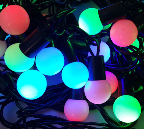 LED RGB шарики мультик разноцветные гирлянды шарики