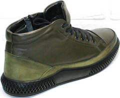 Термо ботинки мужские зимние кожаные Luciano Bellini BC2803 TL Khaki.