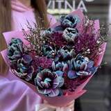 Photo of Mystical bouquet of Vip Roses tulips «Moonlit Night»