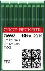 Фото: Голка швейна промислова для розпошивальних машин Groz Beckert UY128 GAS,TV*3 №120 FFG/SES