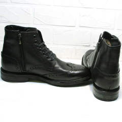 Красивые зимние ботинки мужские LucianoBelliniBC3801L-Black .