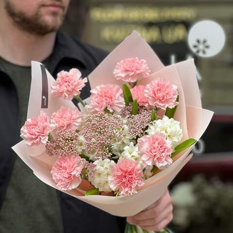 Photo of Delicate pink and white fragrant bouquet «Strawberry dreams»