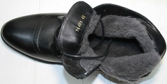 Качественные мужские зимние ботинки на цигейке Ikoc 3640-1 Black Leather.