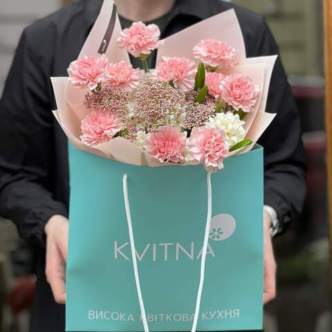 Photo of Delicate pink and white fragrant bouquet «Strawberry dreams»