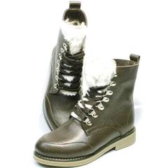 Ботинки женские зимние на шнуровке Studio27 576c Broun.