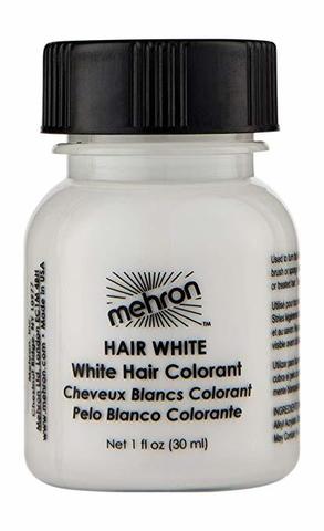 MEHRON Краска для волос Makeup Hair White With Brush, Белая, 30 мл
