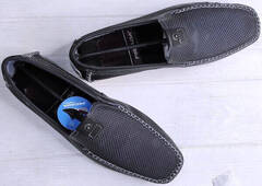 Кожаные мужские туфли мокасины без шнурков Pegada 140721-10 Ash Blue.