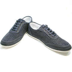 Модные кроссовки мокасины мужские Vitto Men Shoes 3560 Navy Blue.