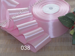Лента атласная однотонная розовая - 038