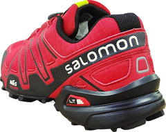 Лёгкие кроссовки мужские осень весна Salomon Speedcross 3 A-2054 Red Black.