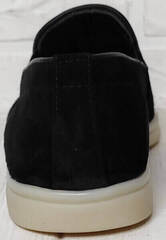 Черные туфли лоферы на белой подошве. Замшевые лоферы мужские с кисточками Luciano Black Suede.