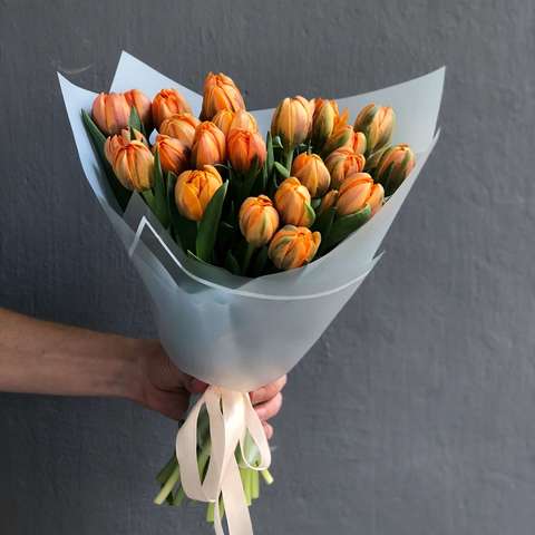 Photo of 25 peony orange tulips