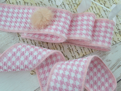 Стрічка текстильна Гусячі лапки з пухнастим краєм рожева
