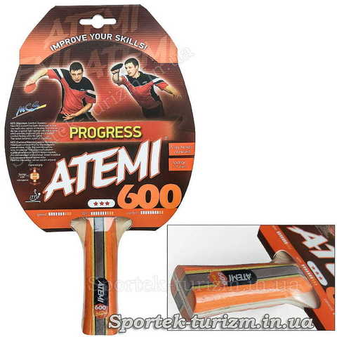 Ракетка для професіоналів настільного тенісу Atemi 600 Progress