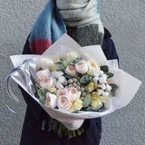 Photo of Bouquet of Ranunculus and Cotton «Blossoming Winter»