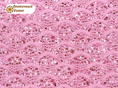 Глитерное кружево  на тканевой основе розовое