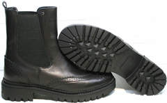 Женские ботинки без шнурков Jina 7113 Leather Black.