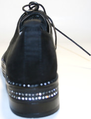 Черные туфли дерби женские. Замшевые туфли осенние женские Seastar Blue - Black Suede.