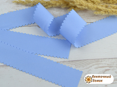 Стрічка з тканини з хвилястим краєм блакитна відріз 50 см