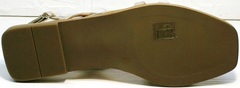 Летние сандалии женские на плоской подошве Wollen M.20237D ZS Gold.