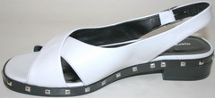 Босоніжки сандалі жіночі. Шкіряні босоніжки білі Marani Magli-White