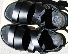 Шкіряні босоніжки сандалії. Чорні босоніжки сандалі чоловічі Broni Black.   42 размер