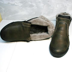 Ботинки зимние мужские натуральная кожа натуральный мех Rifellini Rovigo 046 Brown Black