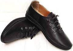 Низкие кеды мокасины женские на шнурках smart casual EVA collection 151 Black.