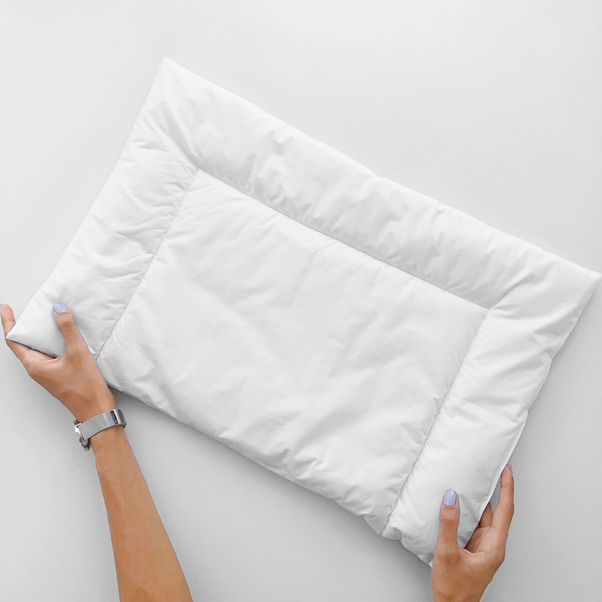 Комплект Ковдра + Тоненька подушка в дитяче ліжечко (Італійський батист + Штучний лебединий пух)