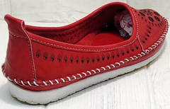 Красные слипоны туфли летние женские Rozen 212 Red.