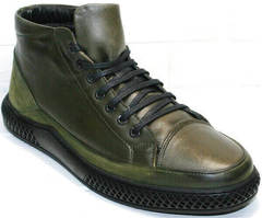 Кожаные ботинки мужские демисезонные Luciano Bellini BC2803 TL Khaki.