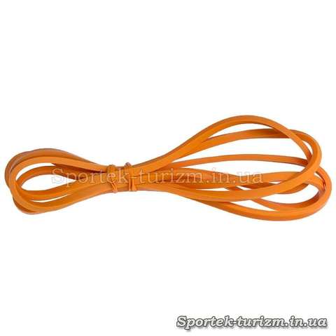 Резина для подтягиваний (силовая лента) оранжевая, размером 2000x6,4x4,5мм, жесткость 1-6 кг