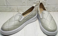 Женские кожаные туфли кеды без шнурков Alpino 21YA-Y2859 Cream.