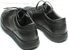 Осенние мужские кеды кроссовки черные кожаные Ikoc 1725-1 Black.
