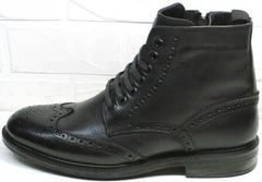 Модные зимние мужские ботинки с мехом LucianoBelliniBC3801L-Black .