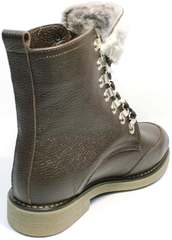 Коричневые ботинки на шнурках женские зимние Studio27 576c Broun.