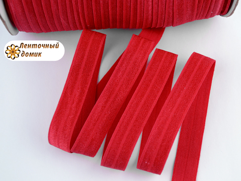 Резинка для повязок  с легким блеском красная 16 мм