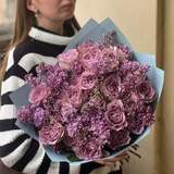 Photo of Lavender bouquet with roses and lilacs «Embrace of the Beloved»