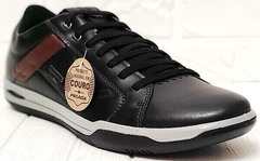 Кожаные мужские кеды кроссовки на осень Pegada 118107-05 Black.