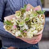 Photo of Spring bouquet with helleborus and hyacinths «Early Spring»