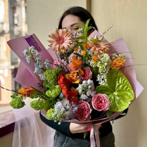 Photo of Colorful bouquet of exotic flowers «Sunny flowers»