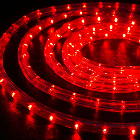LED светодиодный шланг 10 метров готовый набор с вилкой красный цвет