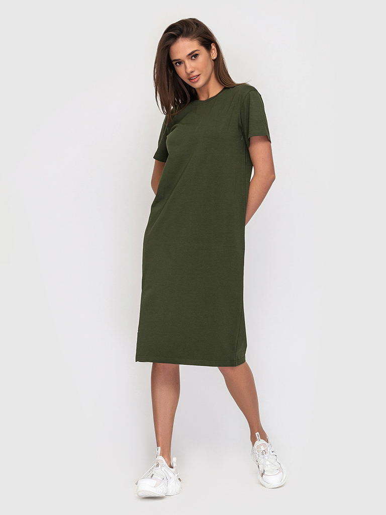 Сукня бавовняна оливкового кольору 