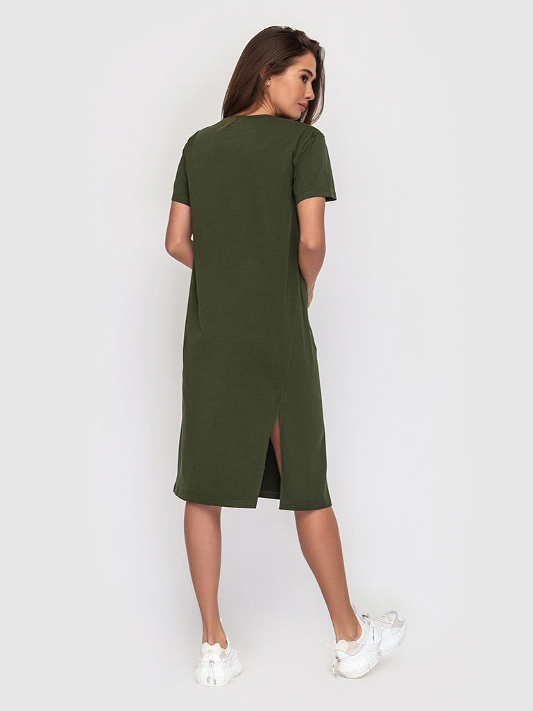 Сукня бавовняна оливкового кольору 