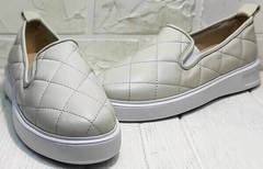Женские спортивные туфли слипоны без шнурков Alpino 21YA-Y2859 Cream.