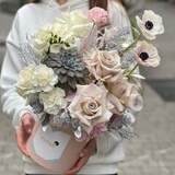 Photo of Most delicate composition of hydrangea, roses and anemones «Dreamy Jiliya»