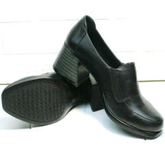 Модные женские туфли из натуральной кожи демисезонные H&G BEM 107 03L-Black.