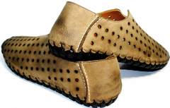 Летние мужские туфли с перфорацией Luciano Bellini 107703 Beige.