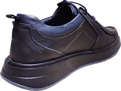Полуспортивные туфли мужские мокасины на шнурках Arsello 22-01 Black Leather.