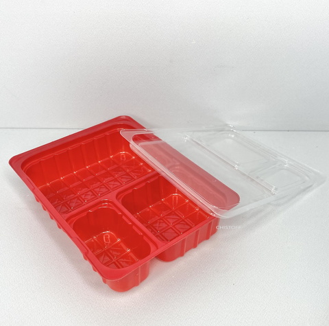 Упаковка І ПС - 66 мордочка (вассаби, имбирь, соевый соус) дно красное